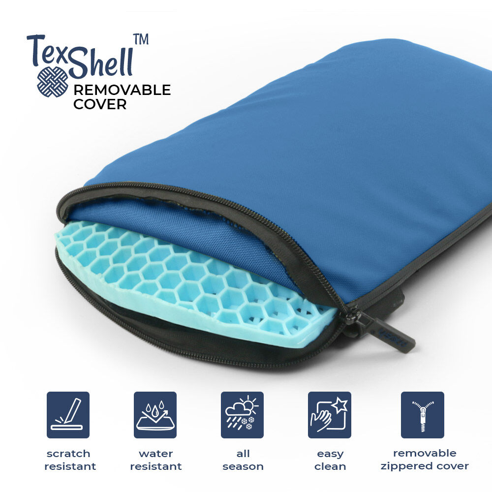 TexShell Produkt mit abnehmbarem, kratzfestem und wasserabweisendem Bezug, ideal für alle Jahreszeiten und einfache Reinigung