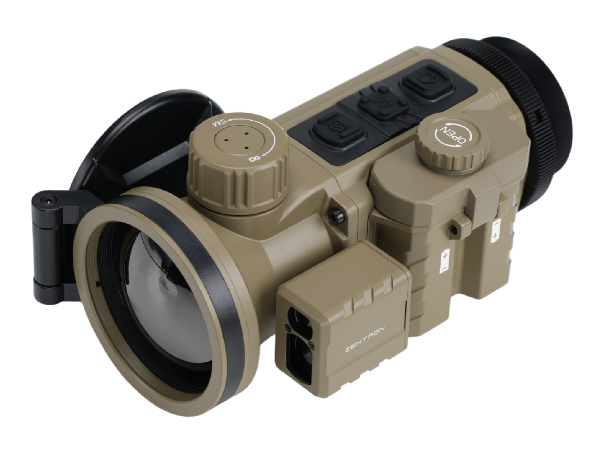 Digitales Nachtsichtgerät in beige mit Zoom und Bedientasten