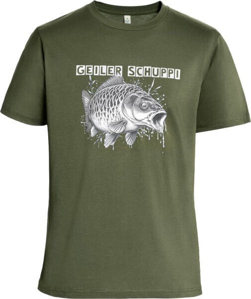 "Geiler Schuppi" T-Shirt für Karpfenangler grün– Seven Oaks