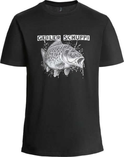 "Geiler Schuppi" T-Shirt in Schwarz Bio-Baumwolle